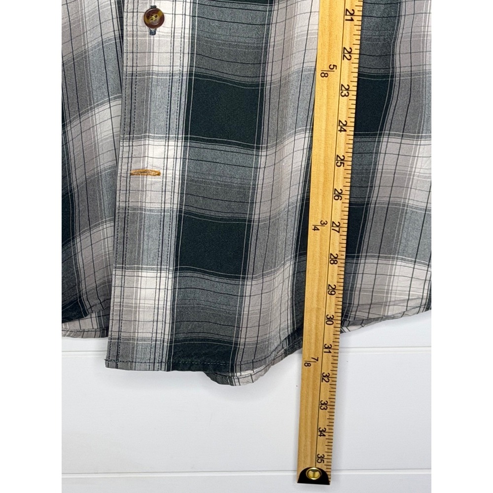 Carhartt Relaxed Fit Plaid Button Down Shirt Mens Medium Green White Long Sleeve - Picture 3 of 5